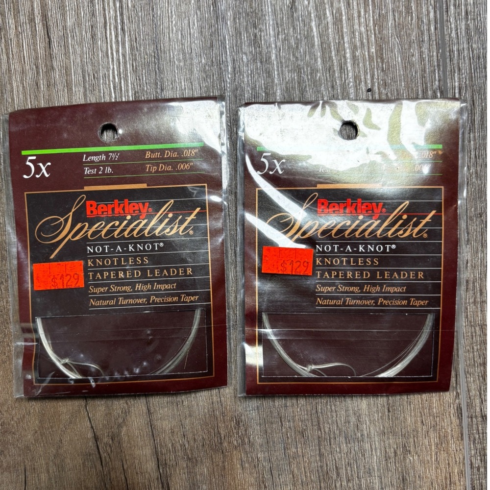 Berkley Specialist 5x Not A Knot Knotless Tapered Leader Fishing Line‎ 2lb Test